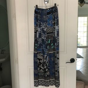 Chico’s Blue Patterned Palazzo Pants Size 2
